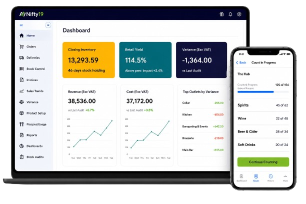 Nifty19 dashboard and mobile counting application